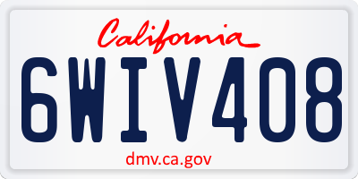 CA license plate 6WIV408