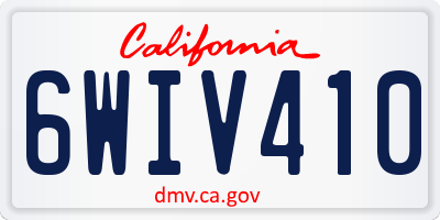 CA license plate 6WIV410