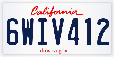 CA license plate 6WIV412