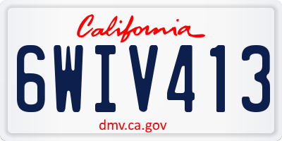 CA license plate 6WIV413