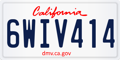 CA license plate 6WIV414