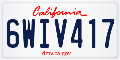 CA license plate 6WIV417