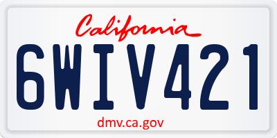 CA license plate 6WIV421