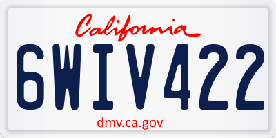 CA license plate 6WIV422