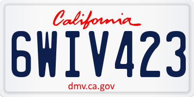 CA license plate 6WIV423