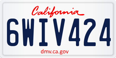 CA license plate 6WIV424