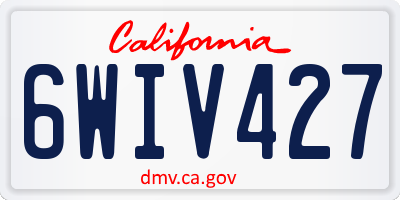 CA license plate 6WIV427