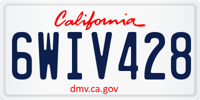 CA license plate 6WIV428