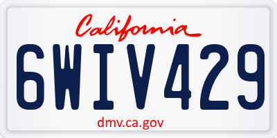 CA license plate 6WIV429