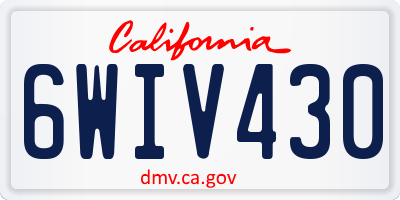 CA license plate 6WIV430
