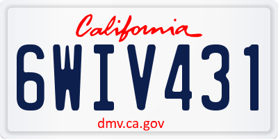 CA license plate 6WIV431