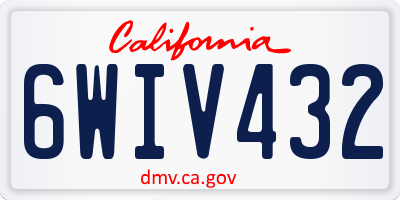 CA license plate 6WIV432