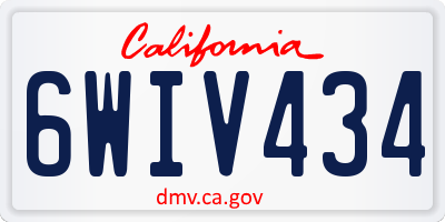 CA license plate 6WIV434