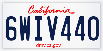 CA license plate 6WIV440