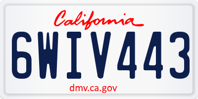 CA license plate 6WIV443