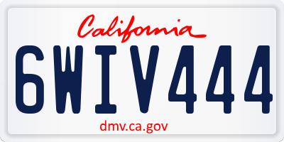 CA license plate 6WIV444