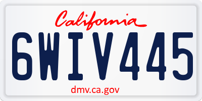 CA license plate 6WIV445