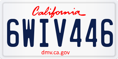 CA license plate 6WIV446