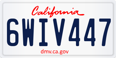 CA license plate 6WIV447