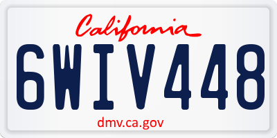 CA license plate 6WIV448