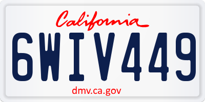 CA license plate 6WIV449