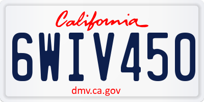 CA license plate 6WIV450