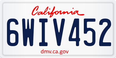CA license plate 6WIV452