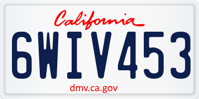CA license plate 6WIV453