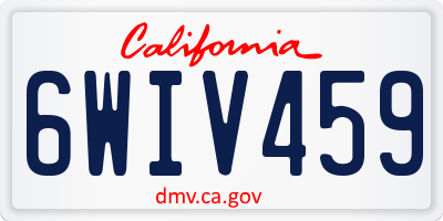 CA license plate 6WIV459