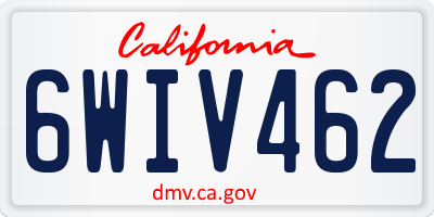 CA license plate 6WIV462
