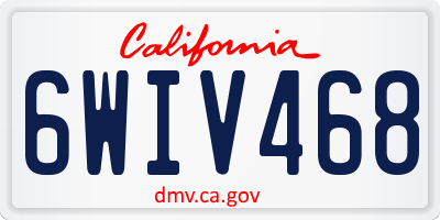 CA license plate 6WIV468