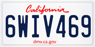 CA license plate 6WIV469