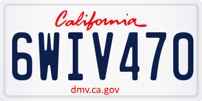CA license plate 6WIV470
