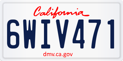 CA license plate 6WIV471