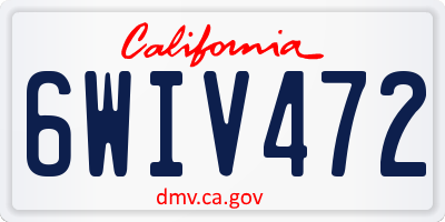 CA license plate 6WIV472