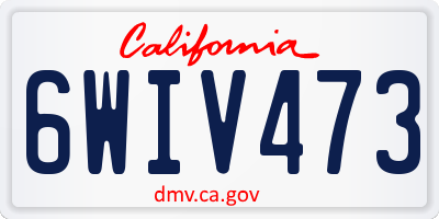 CA license plate 6WIV473