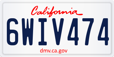 CA license plate 6WIV474
