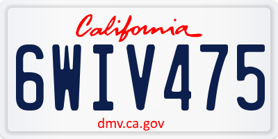 CA license plate 6WIV475