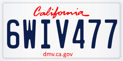 CA license plate 6WIV477