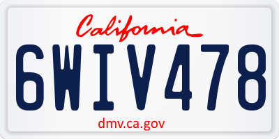 CA license plate 6WIV478