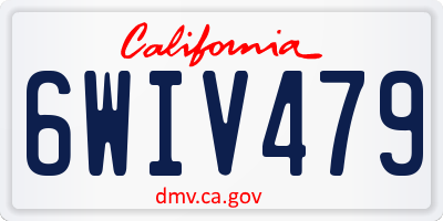 CA license plate 6WIV479