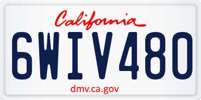 CA license plate 6WIV480