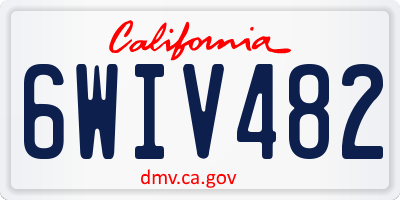 CA license plate 6WIV482