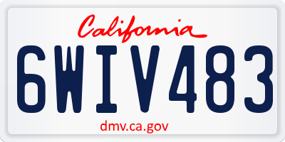 CA license plate 6WIV483