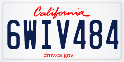 CA license plate 6WIV484