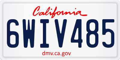 CA license plate 6WIV485