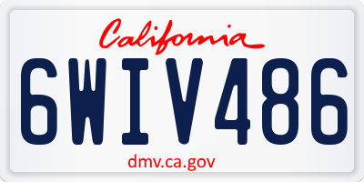 CA license plate 6WIV486