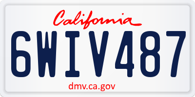 CA license plate 6WIV487