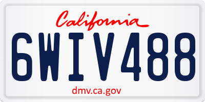 CA license plate 6WIV488