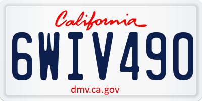 CA license plate 6WIV490